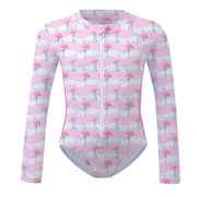 Sandy Feet Australia Long Sleeve Sunsuit FLAMINGO FLAMBOYANCE LONG SLEEVE SUNSUIT