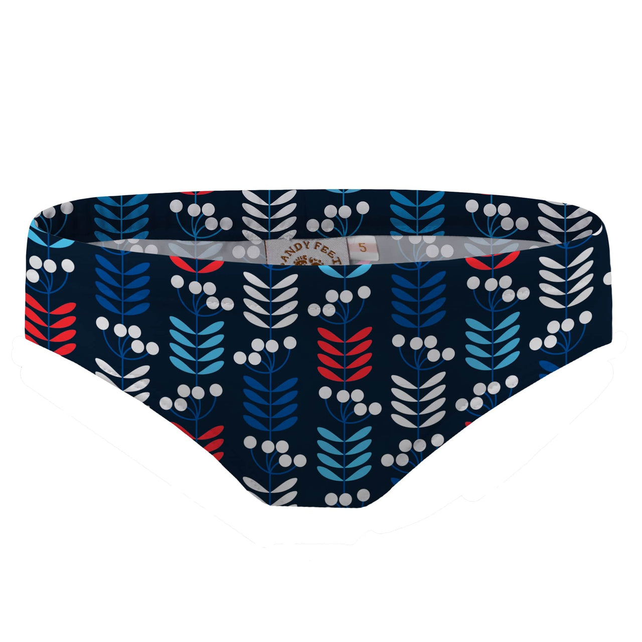 Sandy Feet Australia Bikini Bottom NAVY RETRO STEMS BIKINI BOTTOMS