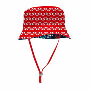 Sandy Feet Australia Hat BLUE FLOWER RED LEAF REVERSIBLE BUCKET HAT
