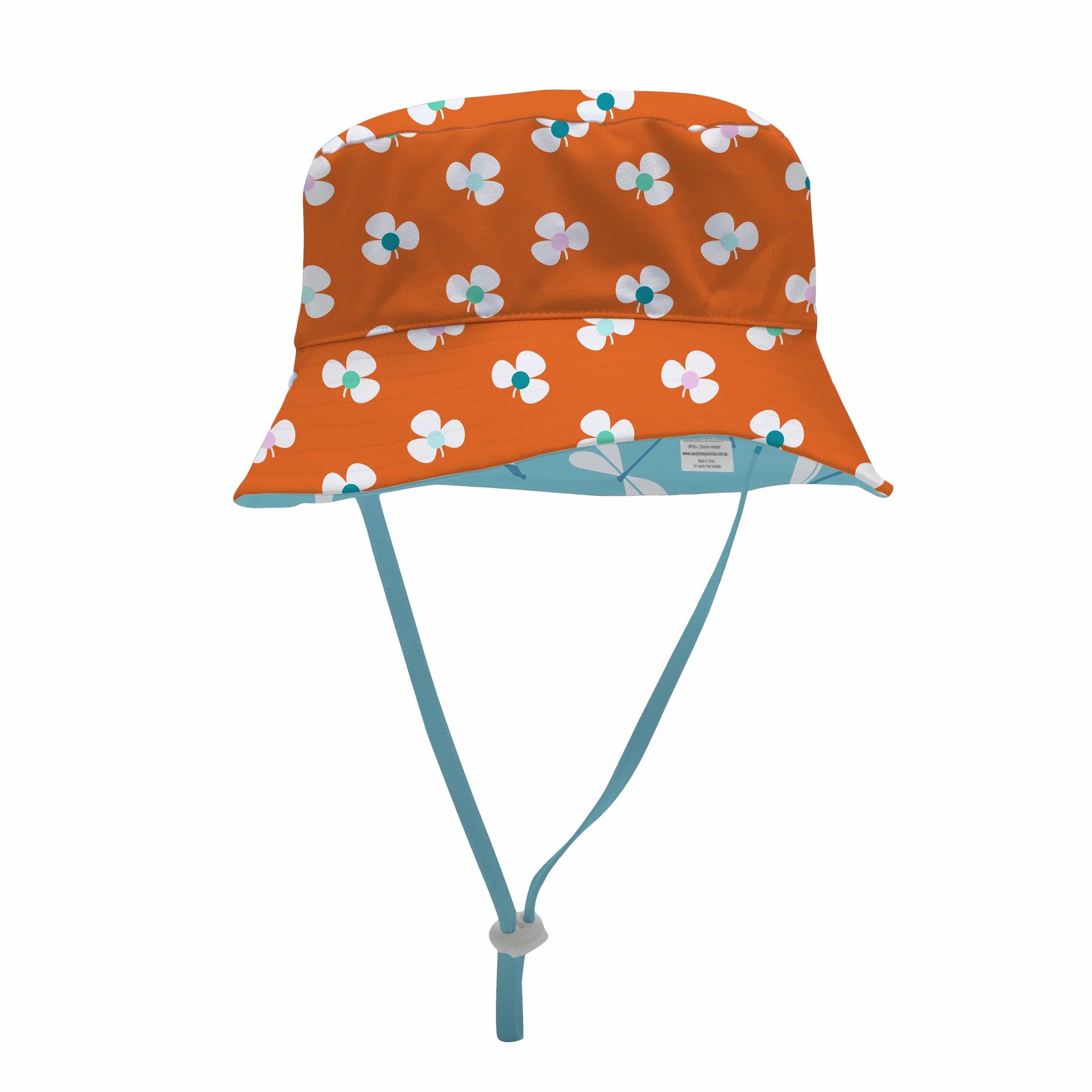 Sandy Feet Australia Hat DRAGON FLY TANGERINE BURST REVERSIBLE BUCKET HAT