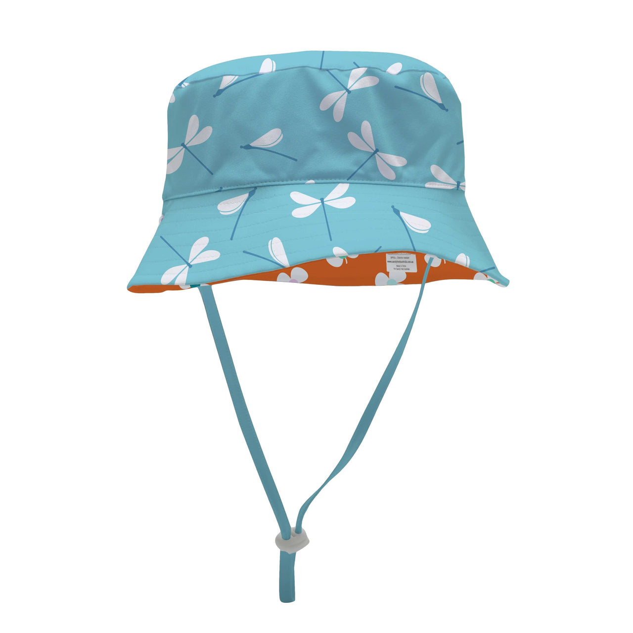 Sandy Feet Australia Hat DRAGON FLY TANGERINE BURST REVERSIBLE BUCKET HAT