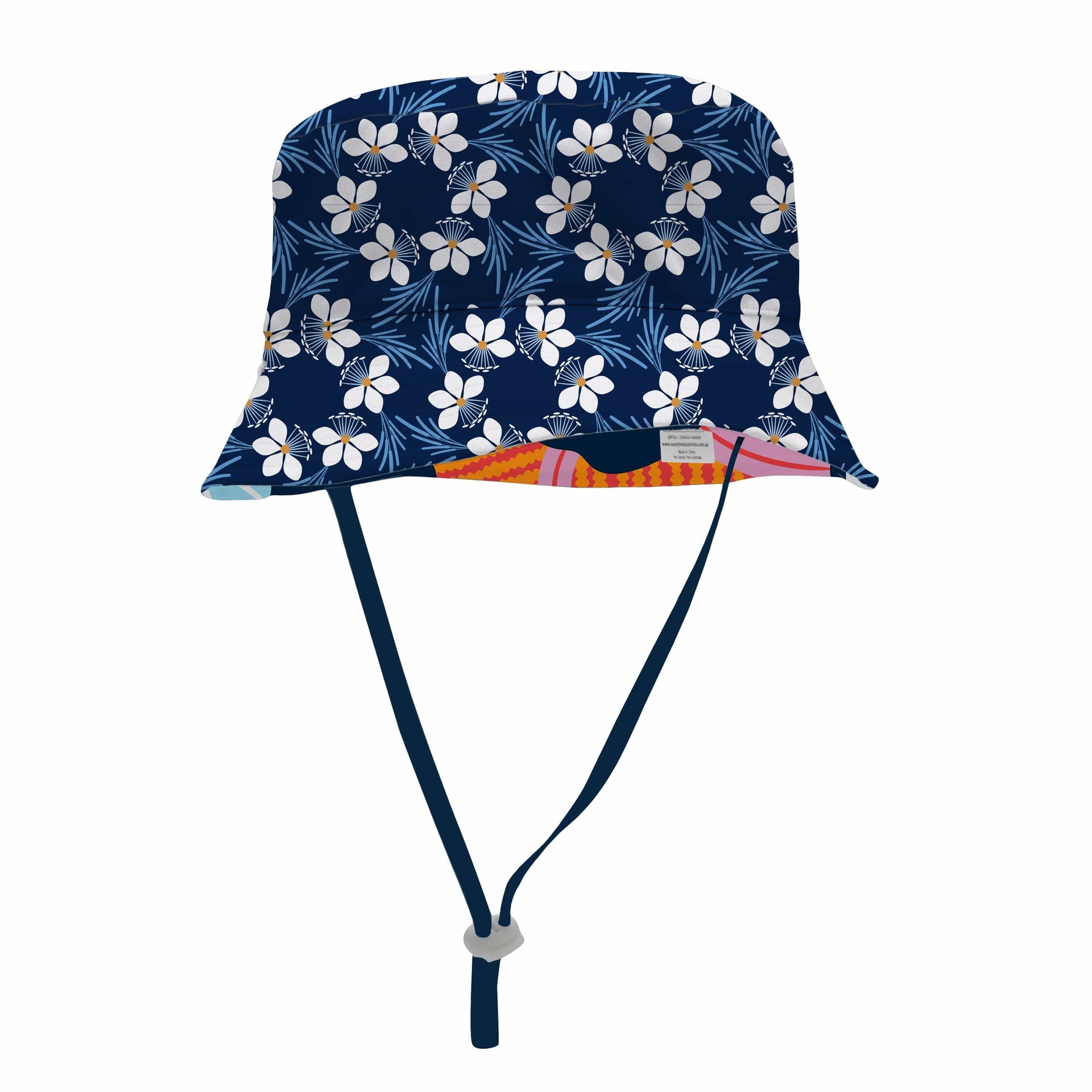 Sandy Feet Australia Hat NAVY BEE SUNSET BLOSSOM REVERSIBLE BUCKET HAT