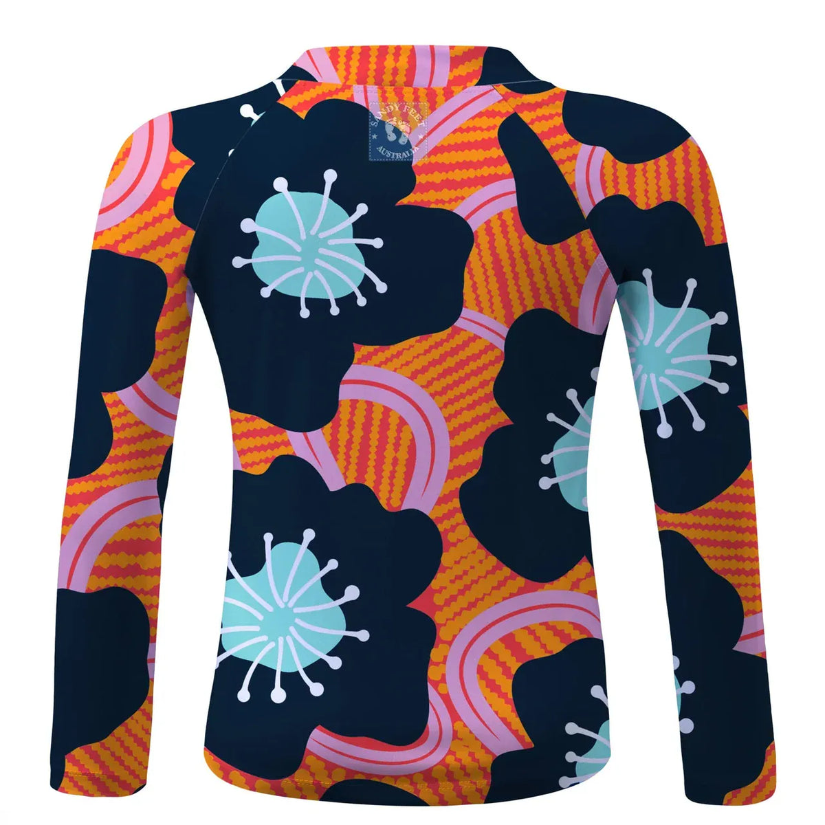 Sandy Feet Australia Long Sleeve Rashie WOMENS SUNSET BLOSSOM LONG SLEEVE ZIP RASHIE