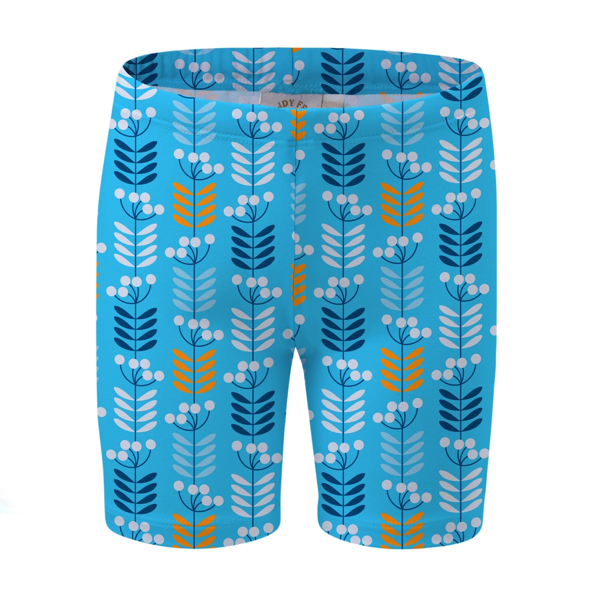 Sandy Feet Australia Long Swim Shorts AZURE RETRO STEMS LONG SWIM SHORTS