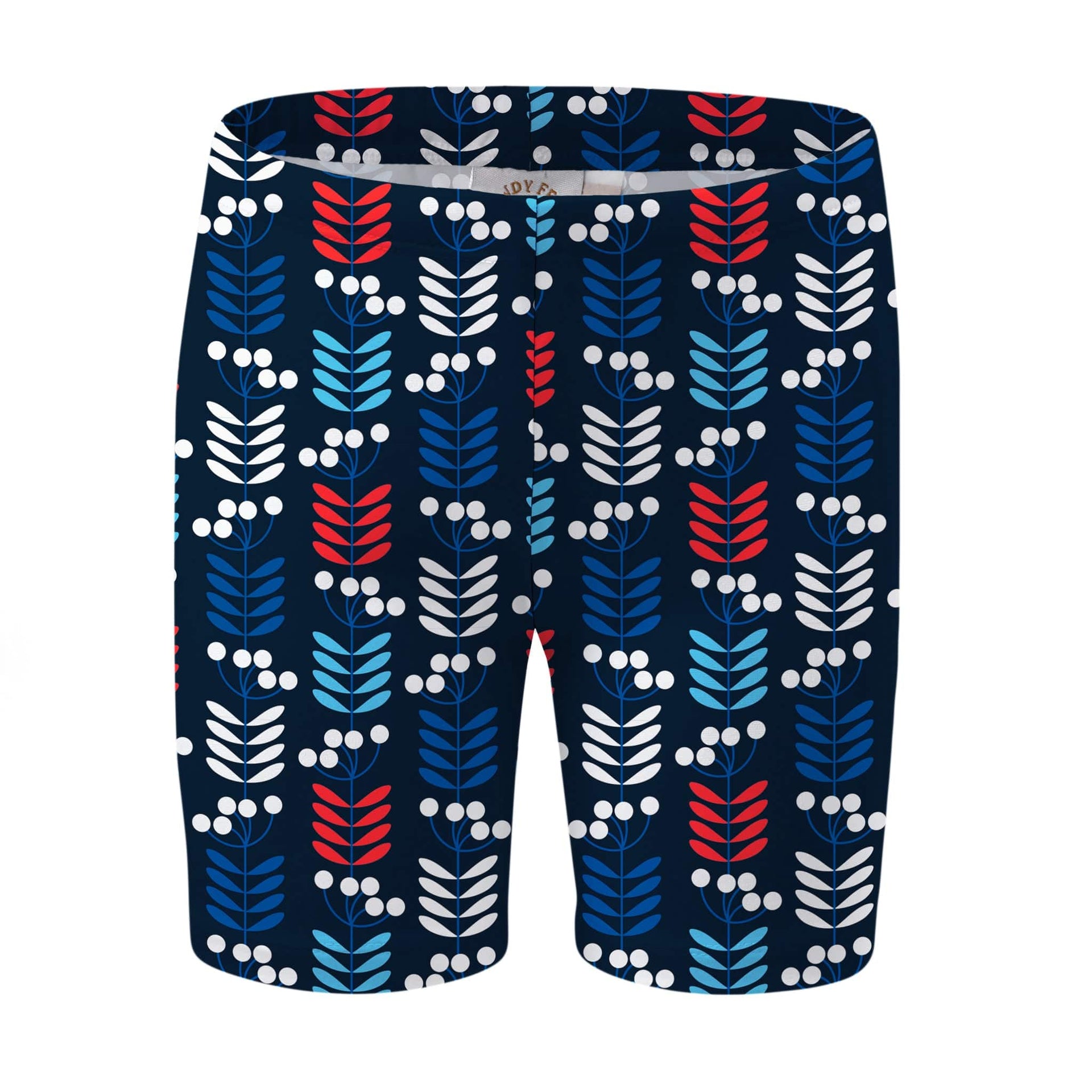 Sandy Feet Australia Long Swim Shorts NAVY RETRO STEMS LONG SWIM SHORTS