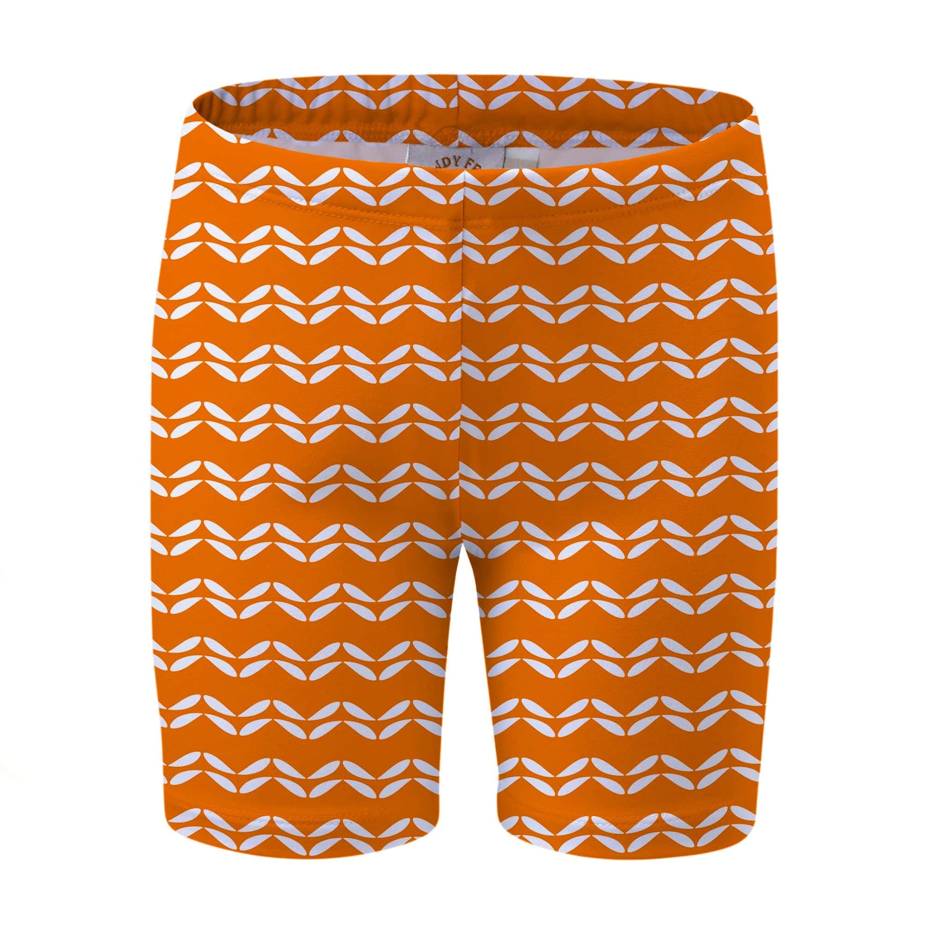 Sandy Feet Australia Long Swim Shorts TANGERINE LEAF CHEVRON LONG SWIM SHORTS