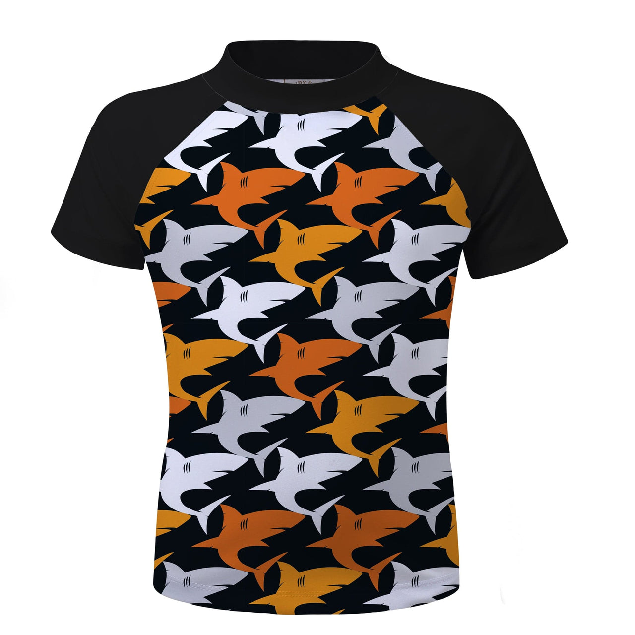 Sandy Feet Australia Short Sleeve Rashie BLACK SHARK FRENZY SHORT SLEEVE RASHIE