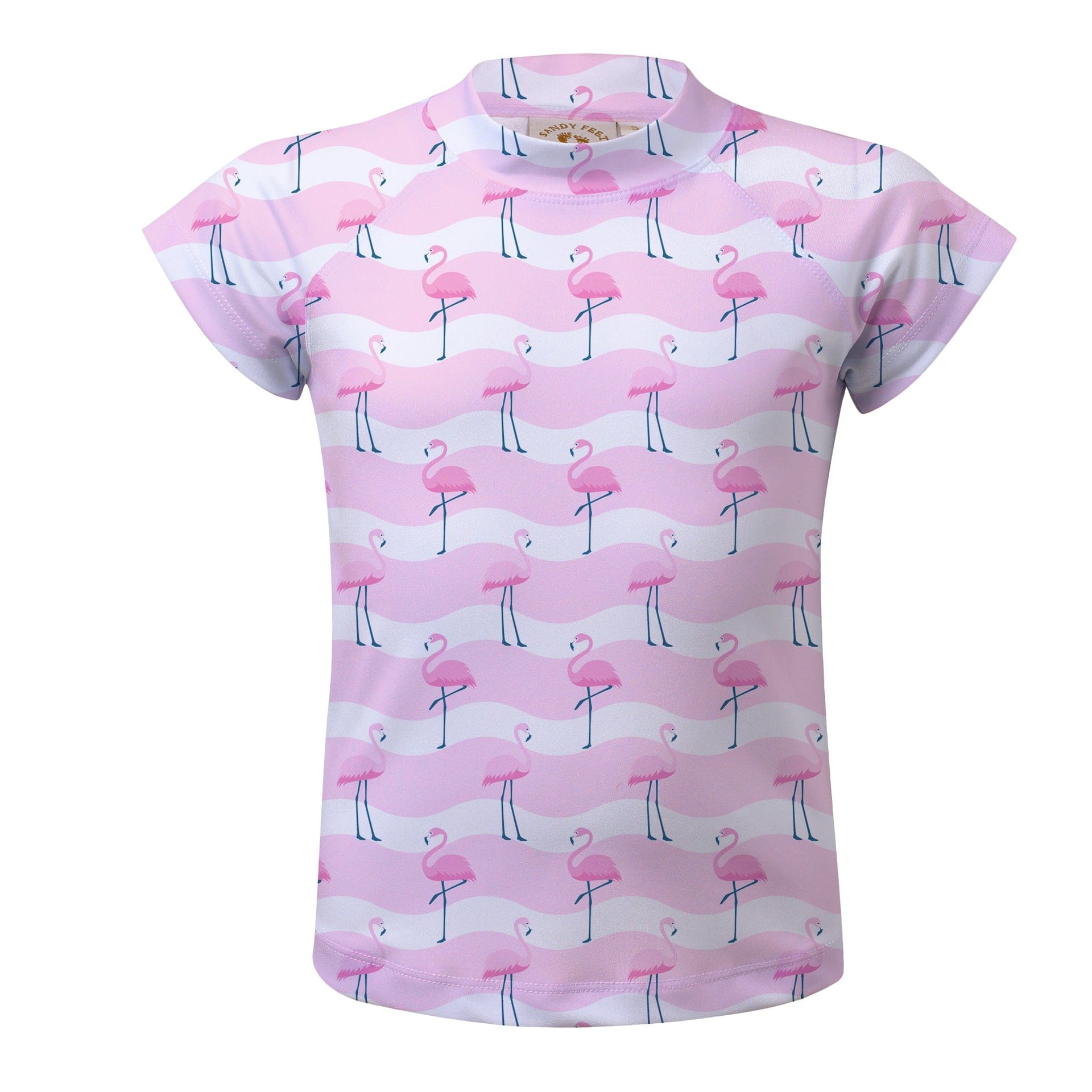 Sandy Feet Australia Short Sleeve Rashie FLAMINGO FLAMBOYANCE SHORT SLEEVE RASHIE