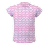 Sandy Feet Australia Short Sleeve Zip Rashie PINK LEAF CHEVRON SHORT SLEEVE ZIP RASHIE