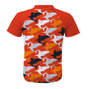 Sandy Feet Australia Short Sleeve Zip Rashie TIGER SHARK FRENZY SHORT SLEEVE ZIP RASHIE