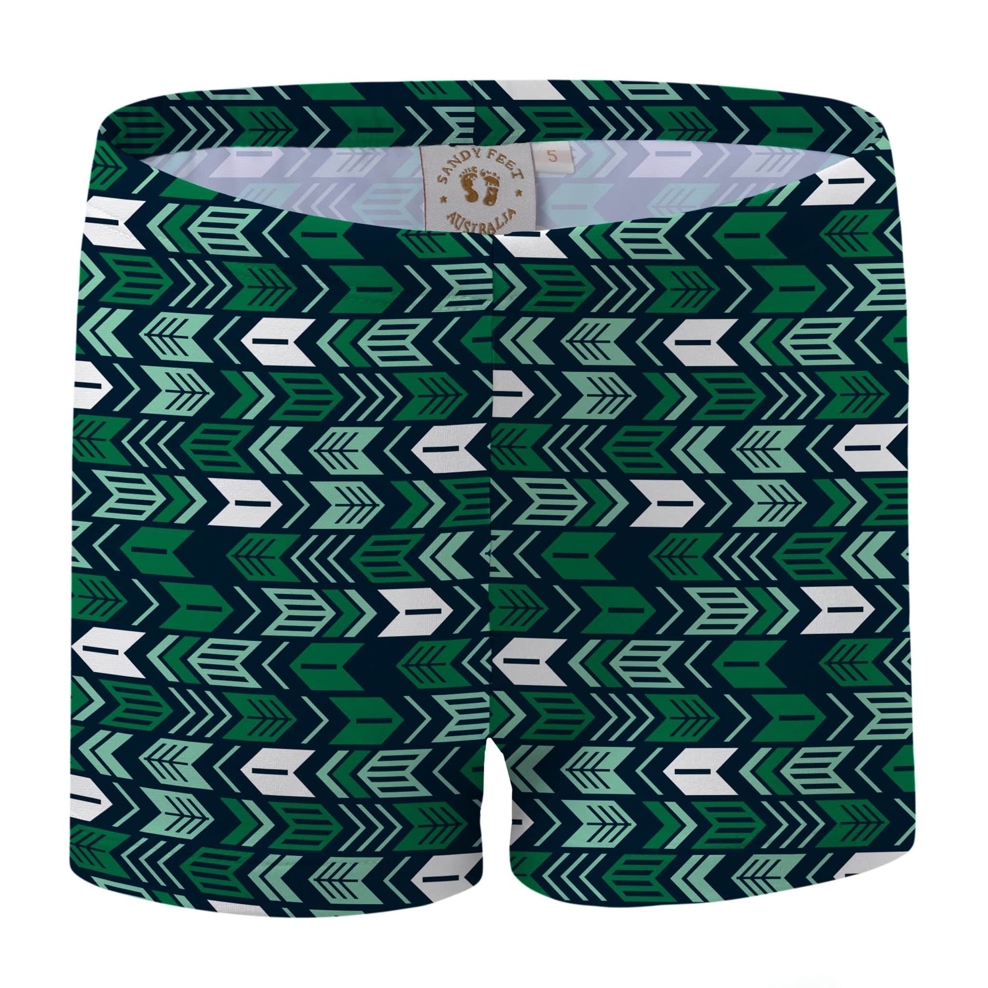 Sandy Feet Australia Swim Shorts GREEN ARROW SWIM SHORTS