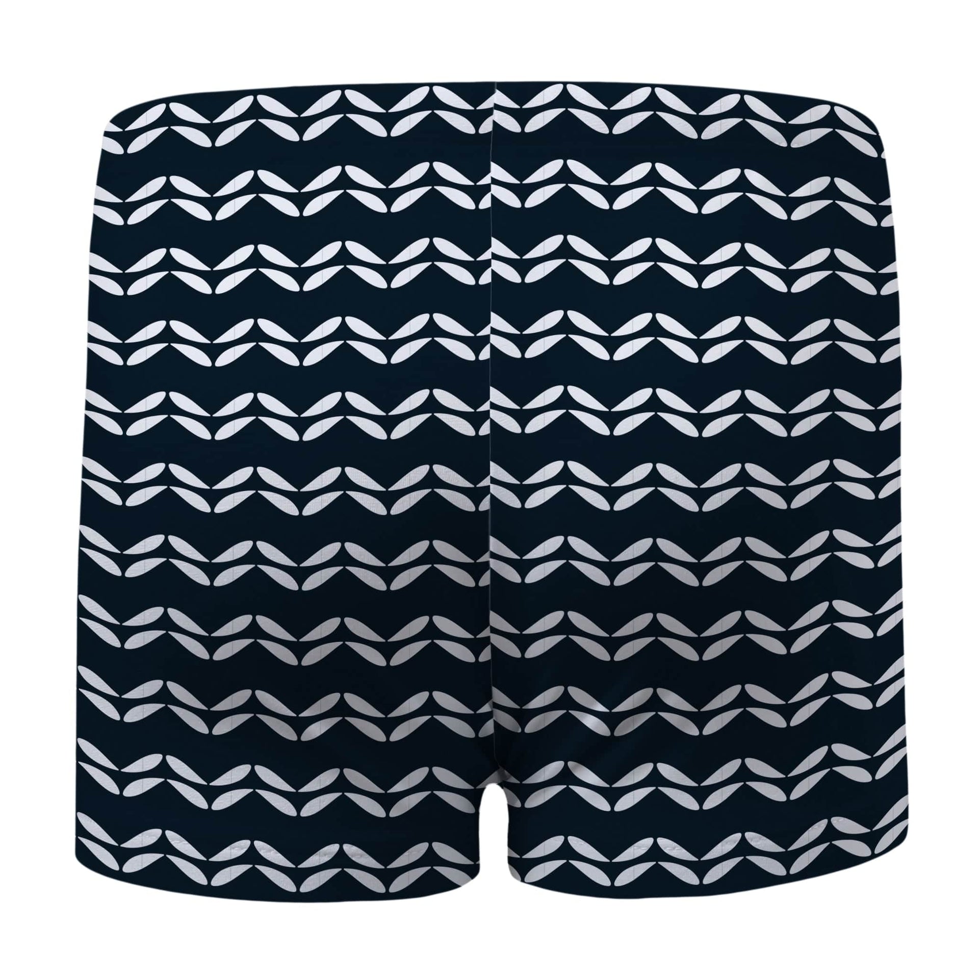 Sandy Feet Australia Swim Shorts NAVY LEAF CHEVRON SWIM SHORTS