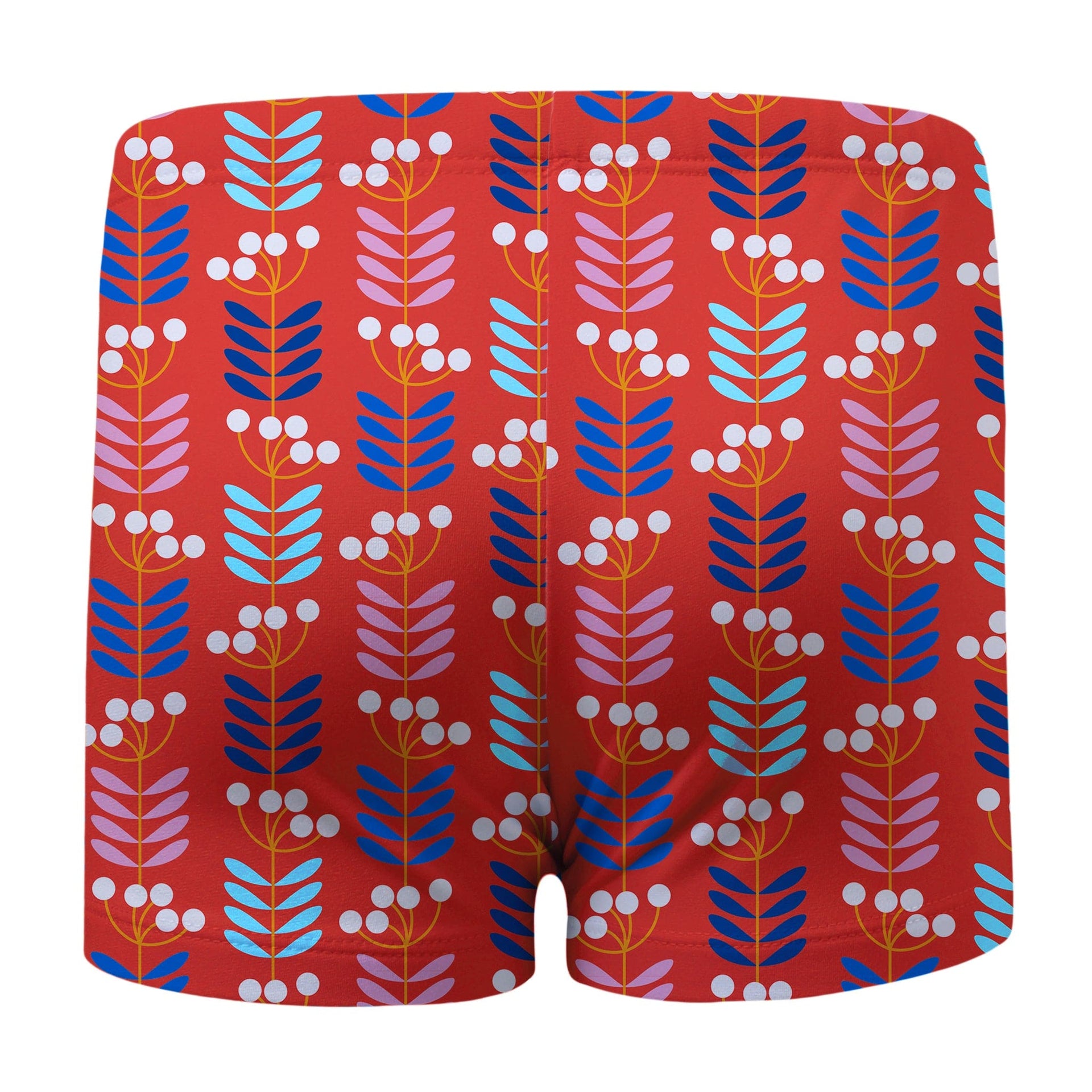 Sandy Feet Australia Swim Shorts RED RETRO STEMS SWIM SHORTS