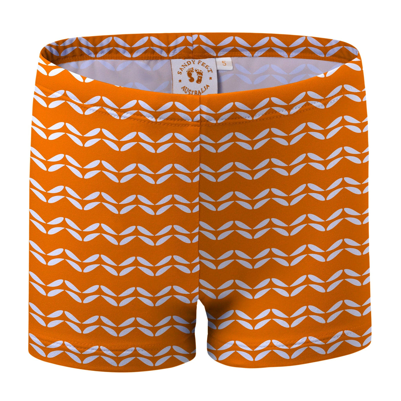 Sandy Feet Australia Swim Shorts TANGERINE LEAF CHEVRON SWIM SHORTS