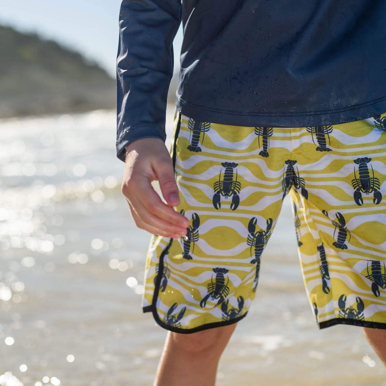 LEMON LOBSTER BOARD SHORTS