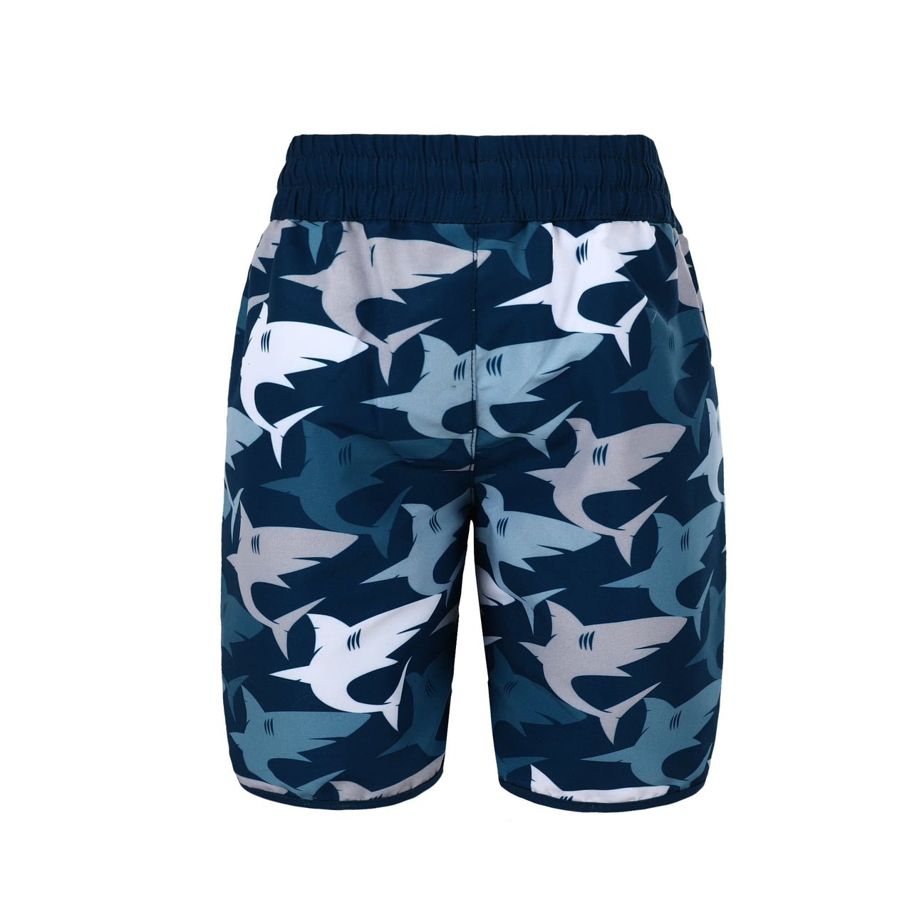 Sandy Feet Australia Board Shorts Boys Navy Shark Frenzy Board Shorts