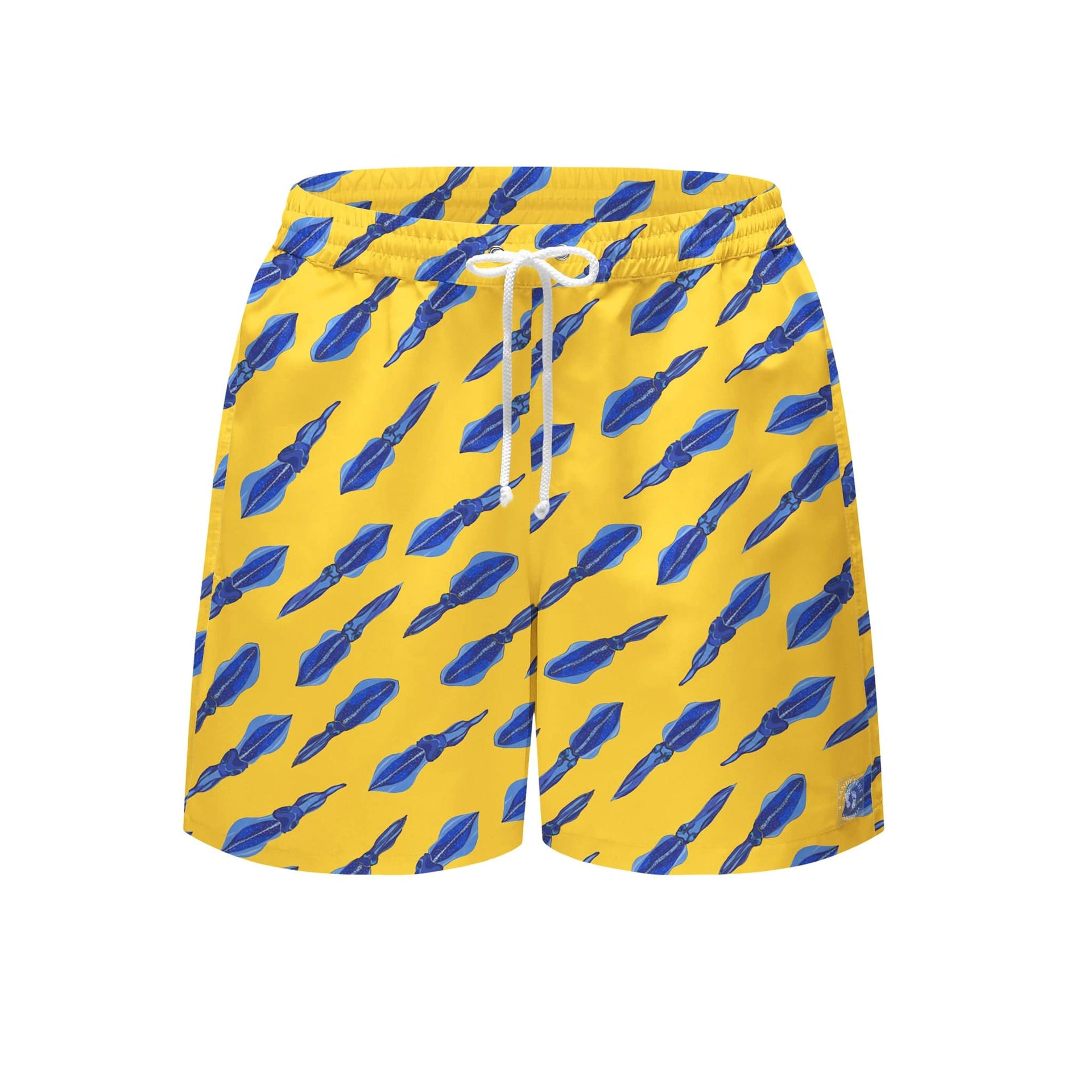 Sandy Feet Australia Board Shorts Mens Squiddy Tales (Yellow) Board Shorts