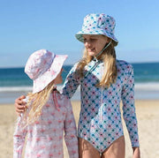 Sandy Feet Australia Hat Girls Mint Poppy Reversible Bucket Hat