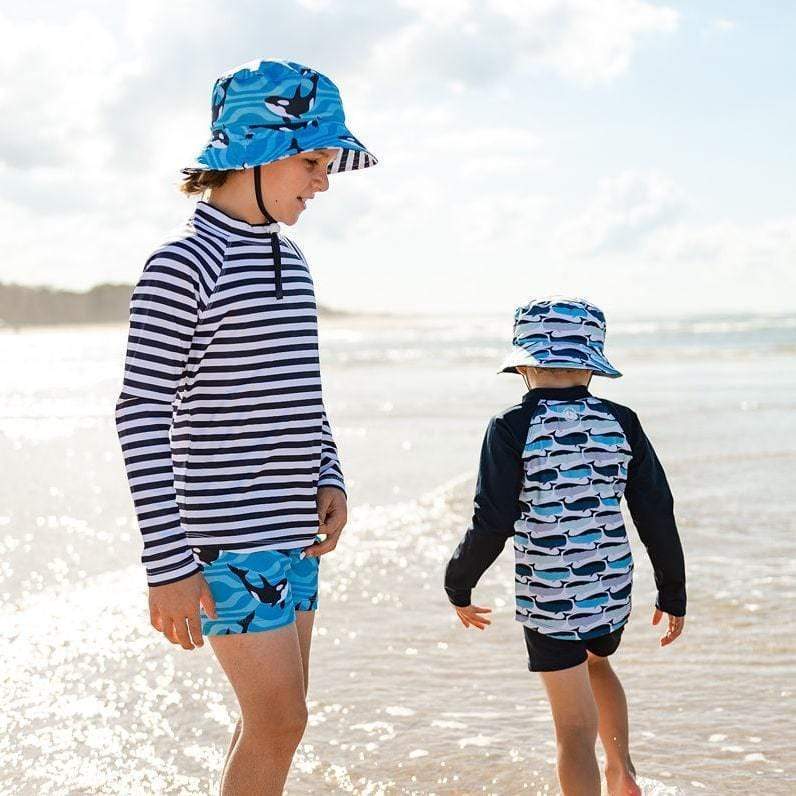 Striped Orca Reversible Bucket Hat