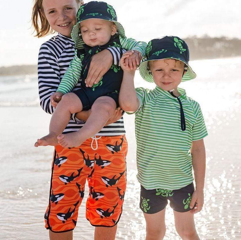 Striped Turtle Reversible Bucket Hat