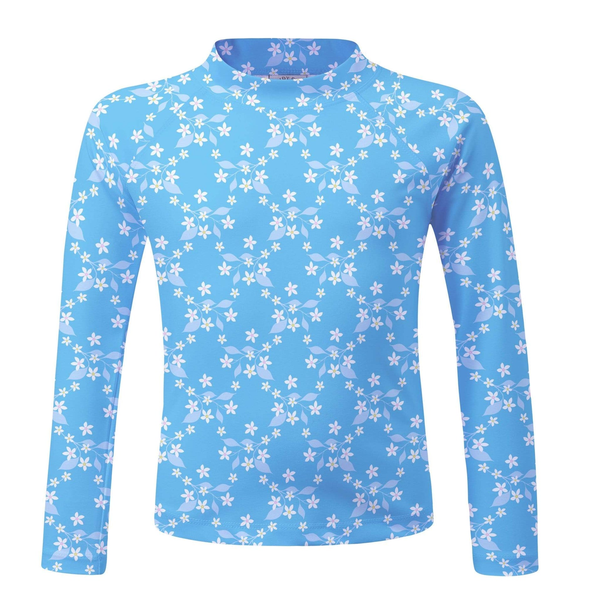 Sandy Feet Australia Long Sleeve Rashie Blue Flower Vine Long Sleeve Rashie