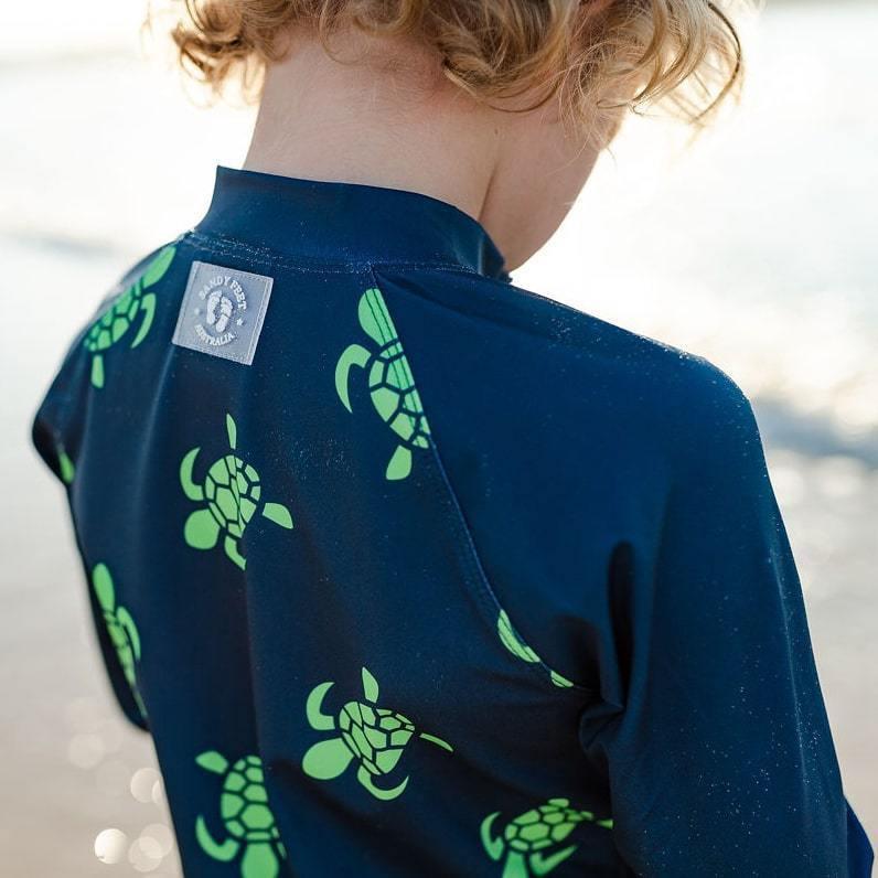 NAVY TURTLE BALE LONG SLEEVE ZIP RASHIE