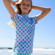 Sandy Feet Australia Short Sleeve Rashie Girls Poppy Perfection Short Sleeve Rashie