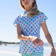 Sandy Feet Australia Short Sleeve Rashie Girls Poppy Perfection Short Sleeve Rashie