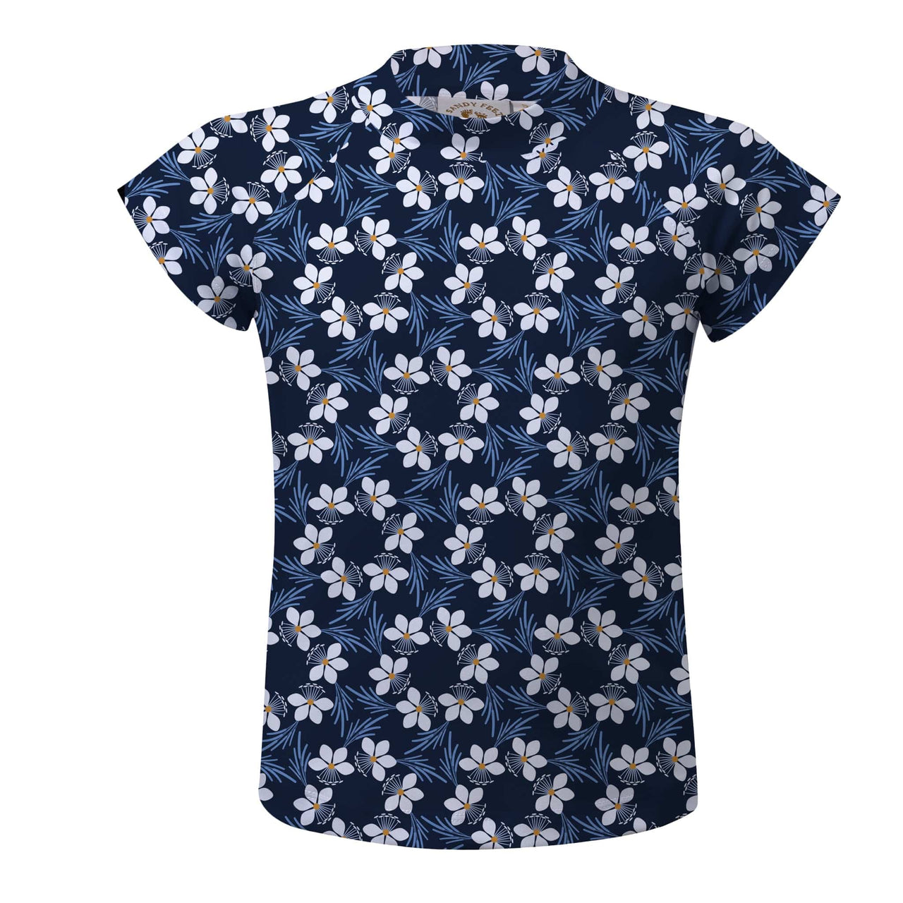 Sandy Feet Australia Short Sleeve Rashie Navy Beeblossom Short Sleeve Rashie