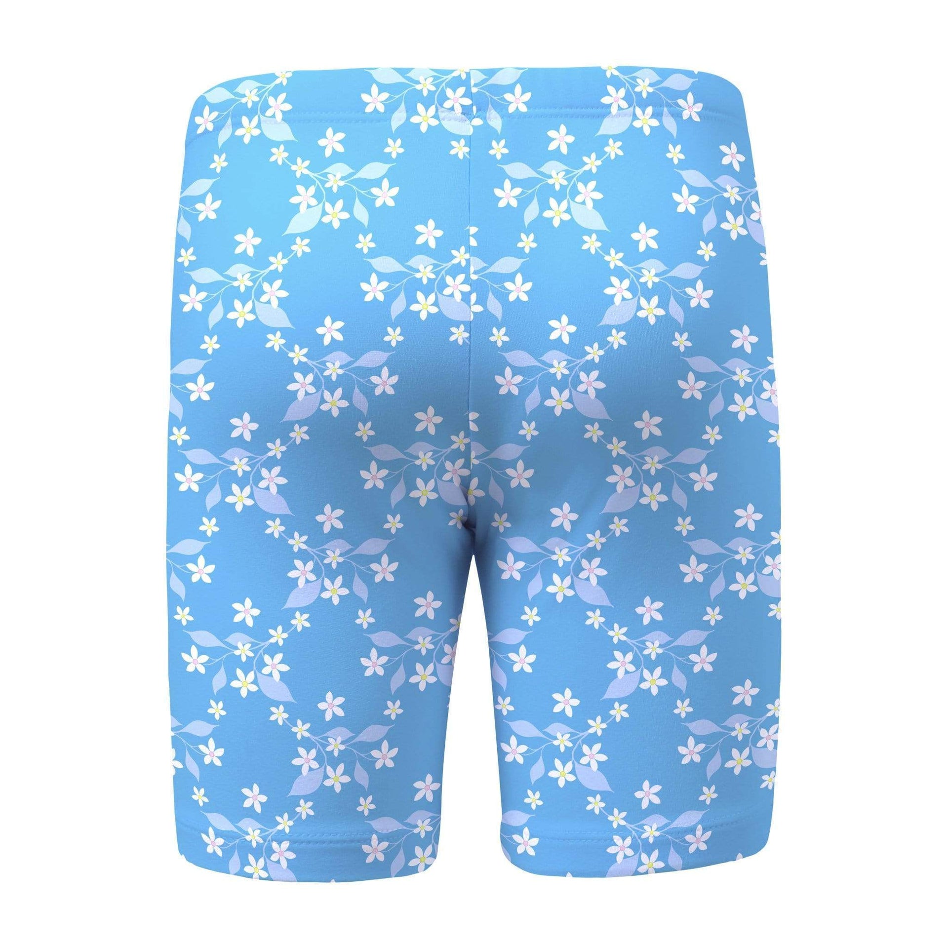 Sandy Feet Australia Swim Shorts Blue Flower Vine LONG Swim Shorts