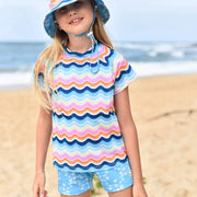 Sandy Feet Australia Swim Shorts Blue Flower Vine Swim Shorts