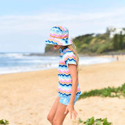 Sandy Feet Australia Swim Shorts Blue Flower Vine Swim Shorts