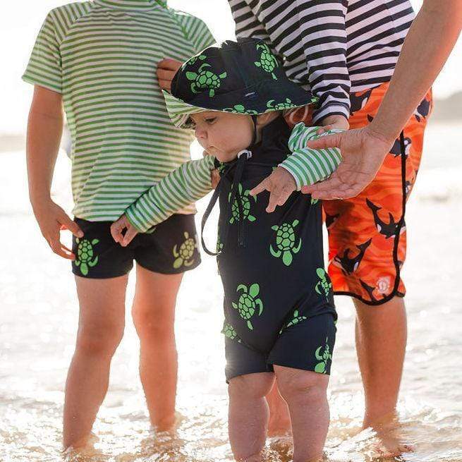NAVY TURTLE BALE TODDLER SUNSUIT